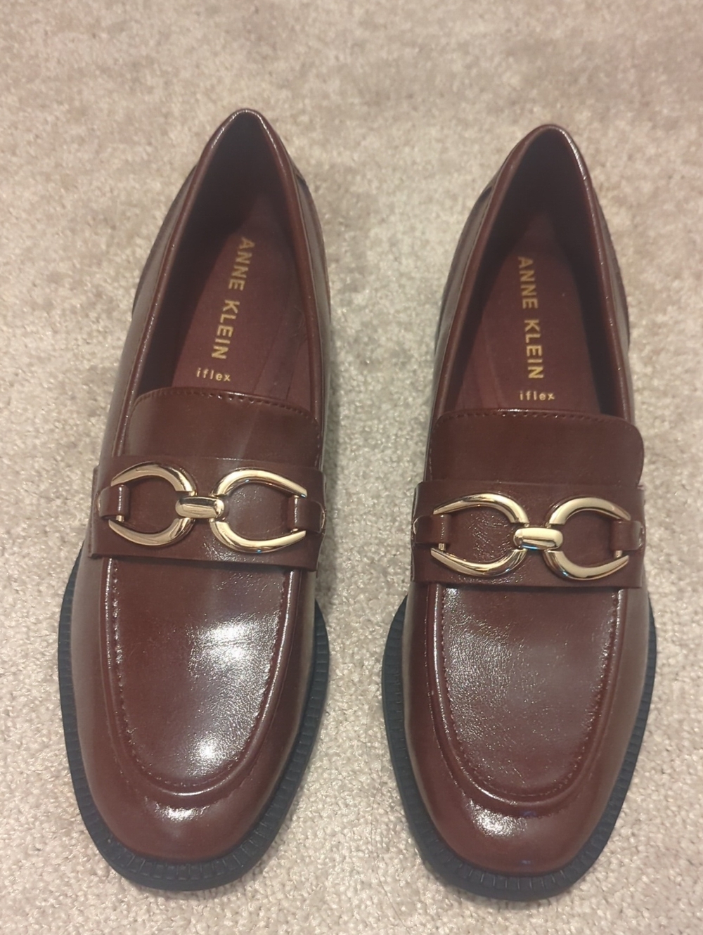 Anne Klein iFlex Brown Horsebit Loafers NWOT Women's Size 7